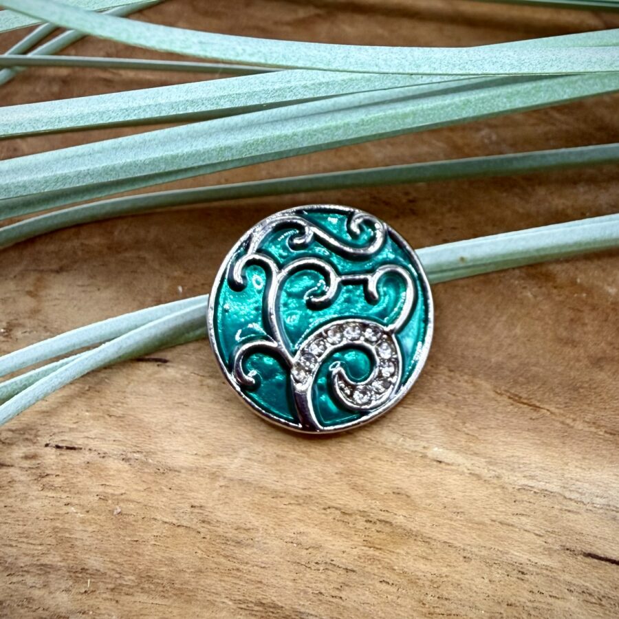 Bouton arabesque turquoise décoratif